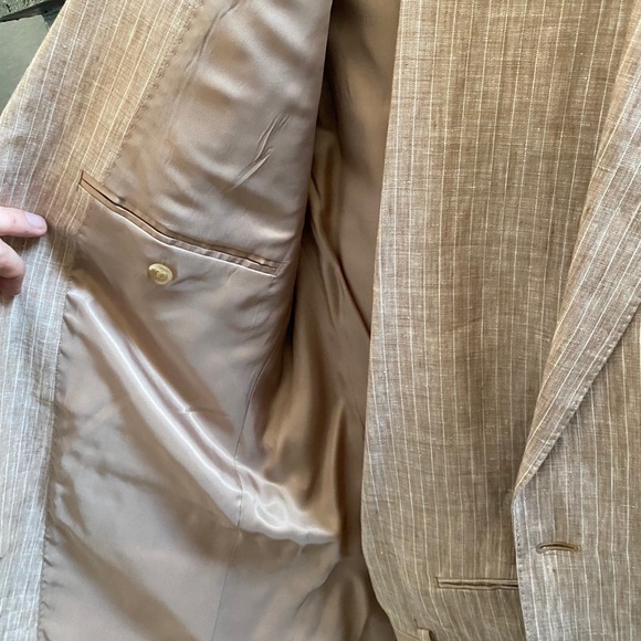 Polo Linen Suit Wheat 42R pants 34x32 - Picture 4 of 5